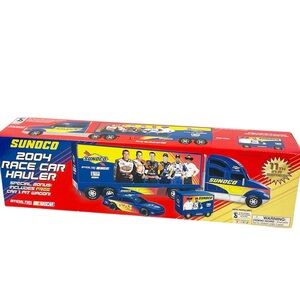 Sunoco Vintage 2004 Race Car Hauler Nascar with Car &‎ Pit Wagon Collectible NEW